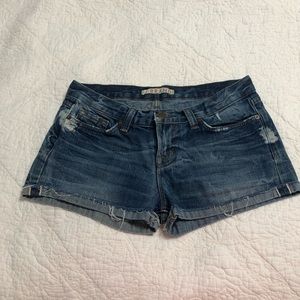 J Brand lightly distressed blue jean shorts